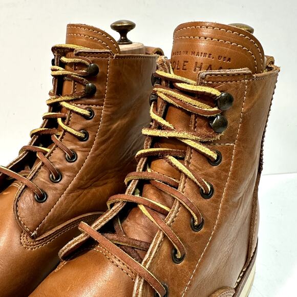 EXCELLENT Rancourt & Co x Cole Haan Plain Toe Boot Vibram Made in Maine USA 10 D - Picture 6 of 13